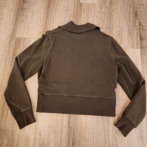 Ann Taylor LOFT Bomber Jacket, Army Green, Olive, Zip up Front, Women Medium - Picture 4 of 9